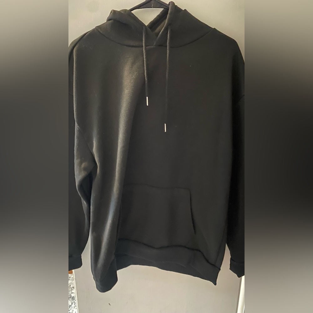 plain black hoodie
